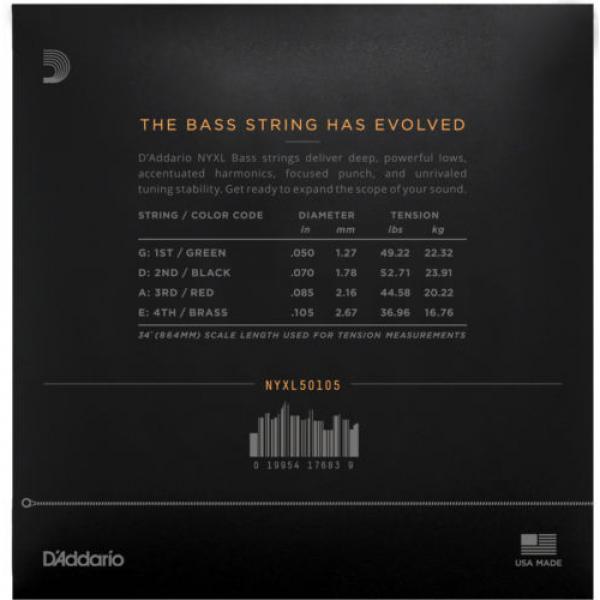 D&#039;Addario NYXL 50-105 Long Scale Medium Bass Guitar Strings #2 image