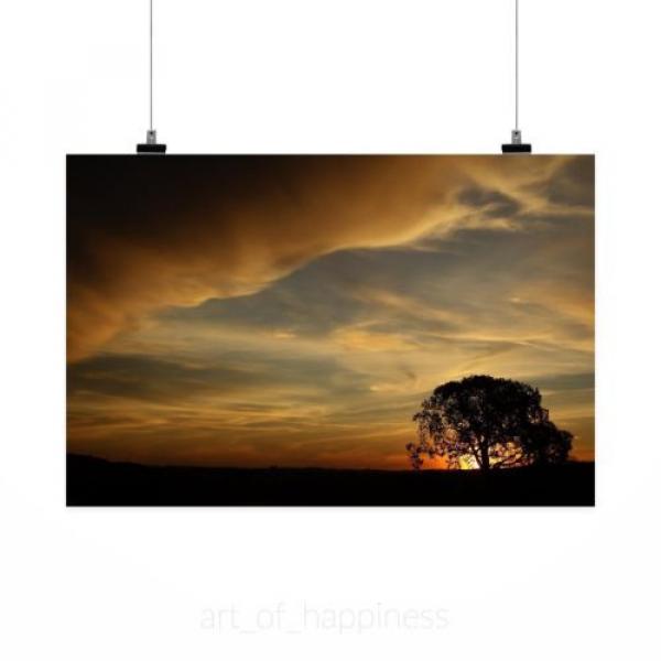 Stunning Poster Wall Art Decor Tree Eventide Sol Sunset Nature 36x24 Inches #2 image