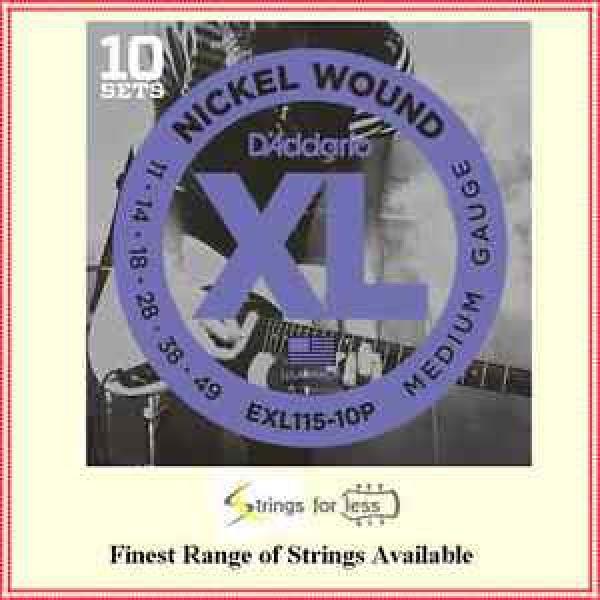 D&#039;Addario EXL115-10P 10 Sets Nickel Wound Electric Guitar Strings, 11 - 49 #1 image