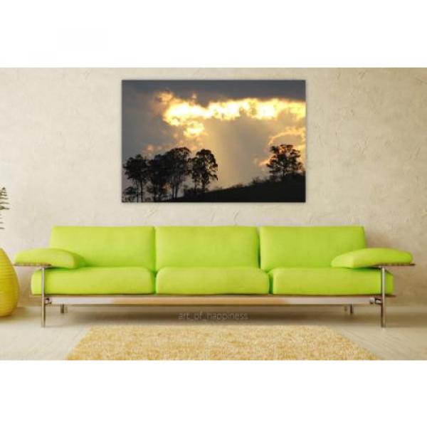 Stunning Poster Wall Art Decor Eventide Sunset Trees Flames 36x24 Inches #1 image