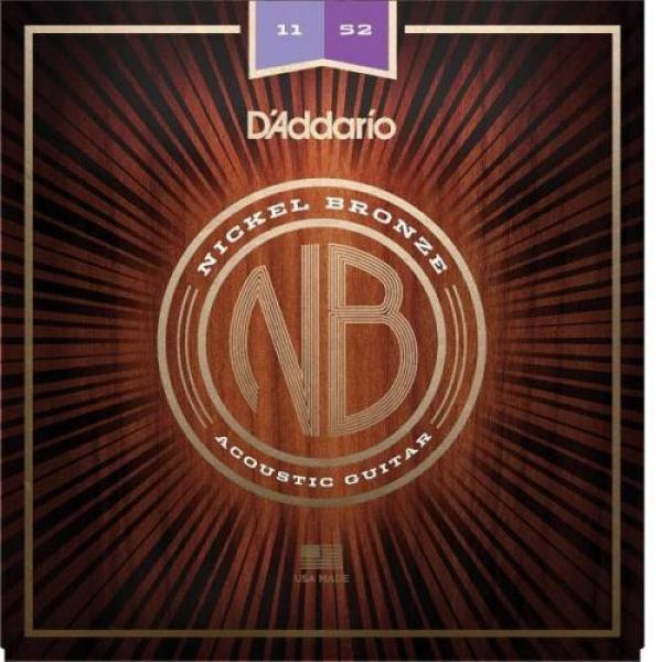 D&#039;Addario Nickel Bronze Acoustic Guitar Strings 11-52 extra light gauge NB1152 #1 image