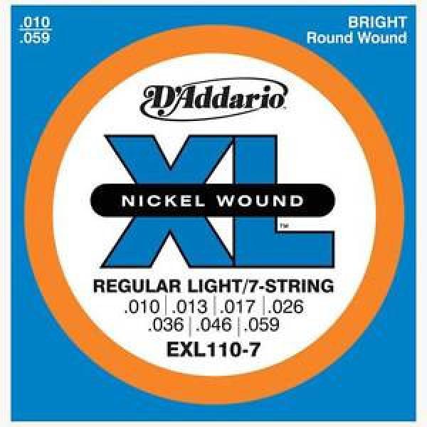 D&#039;Addario EXL-110-7 Nickel Wound Electric Guitar Strings 7-string set  10-59 #1 image