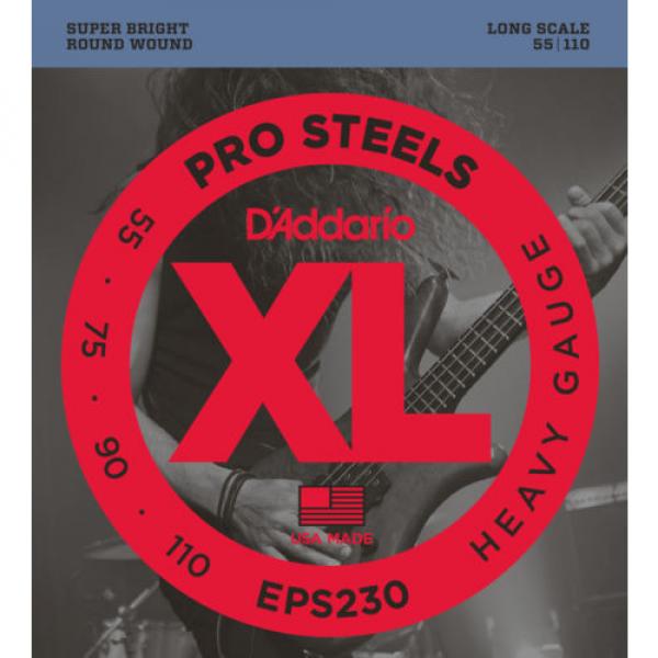 D&#039;Addario EPS230 ProSteels Bass Guitar Strings, Heavy, 55-110, Long Scale #1 image