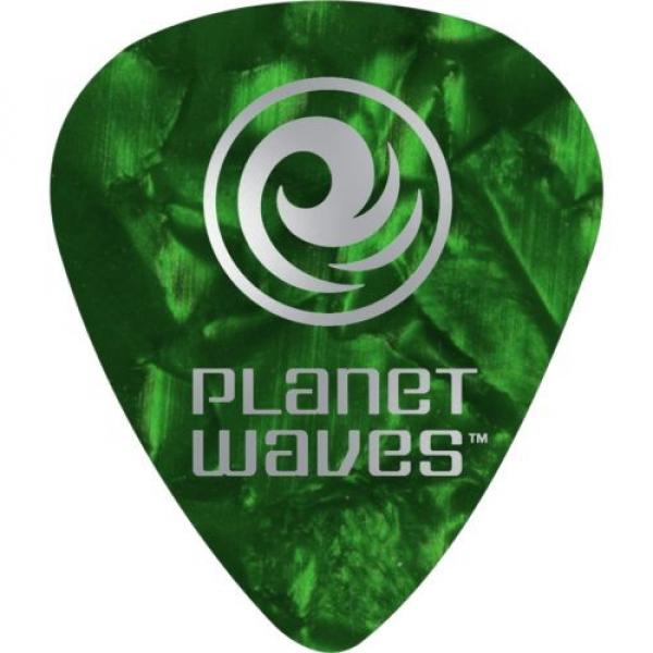 D&#039;Addario Planet Waves 10 Standard Celluloid Picks Light Green Pearl #1 image