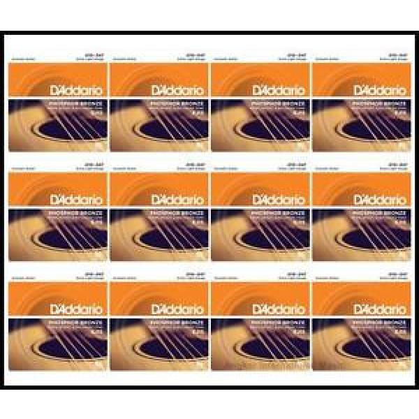 12 x D&#039;Addario EJ15 Phosphor Bronze Extra Light Acoustic Guitar Strings 10 - 47 #1 image