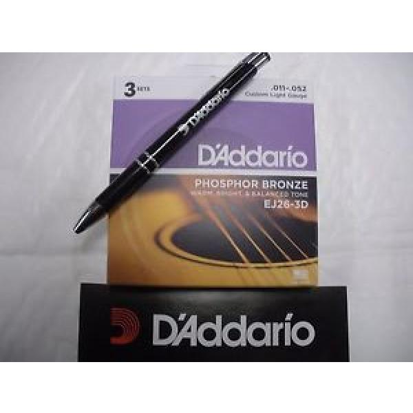 D&#039;Addario 3 sets of acoustic guitar strings11 to 52 gauge Plus a free pen promo #1 image