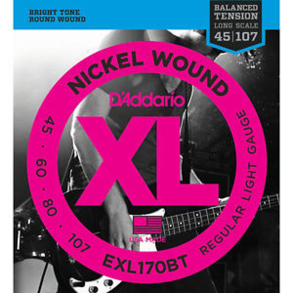 D&#039;Addario Regular Light Balanced Tension Bass Strings 45-107 EXL170BT #1 image