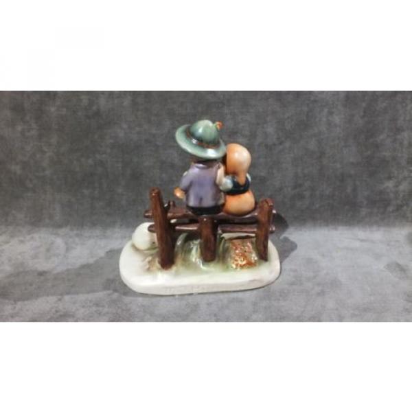 Hummel Girl and Boy w Flute Eventide 5&#034; # 99 West Germany Figurine Bee H1 #2 image