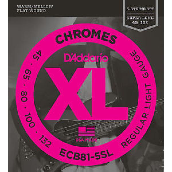 D&#039;Addario ECB81-5SL FLATWOUND BASS STRINGS - SUPER LONG SCALE, MED. 5&#039;s 45-132 #1 image