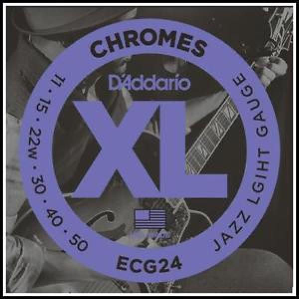 D&#039;Addario ECG24 Chrome Jazz Light Electric Guitar Strings 11 - 50 Chromes #1 image