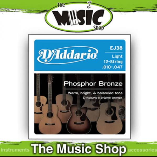 D&#039;Addario EJ38 Phosphor Bz 10-47 12 String Acoustic Guitar Strings - Light #1 image