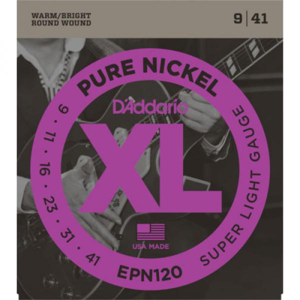 10 Sets D&#039;Addario EPN120 Pure Nickel Super Light 9-41 Electric Guitar Strings #1 image