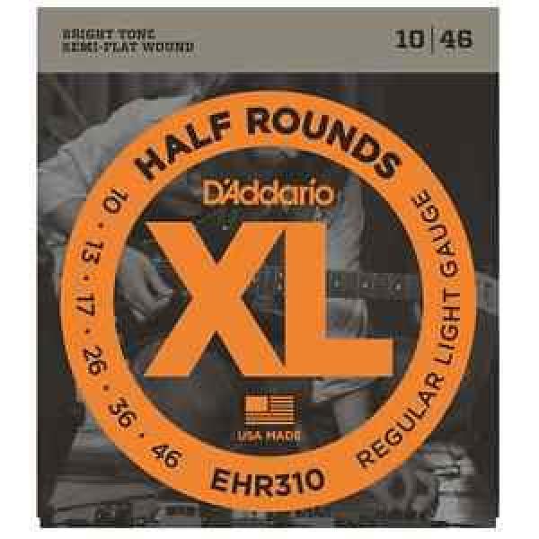 D&#039;Addario EHR310 Half Rounds Semi Flatwound Elec. Guitar Strings. Gauge: 10-46 #1 image