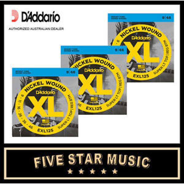 3 SETS DADDARIO XL125 ELECTRIC GUITAR STRINGS 9-46 EXL125 D&#039;ADDARIO #1 image