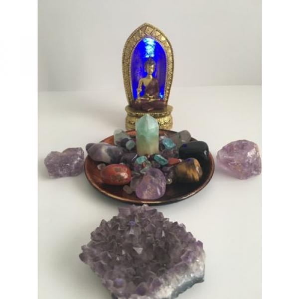 Protection Positive Energy Crystal Healing Grid Thai Buddha Led Golden Temple #2 image