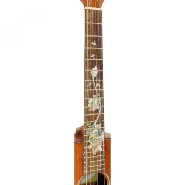 Dragonfly Inlaid Solid Mahogany 6 Strings Handmade Travel Acoustic Guitar GT3281 #4 image