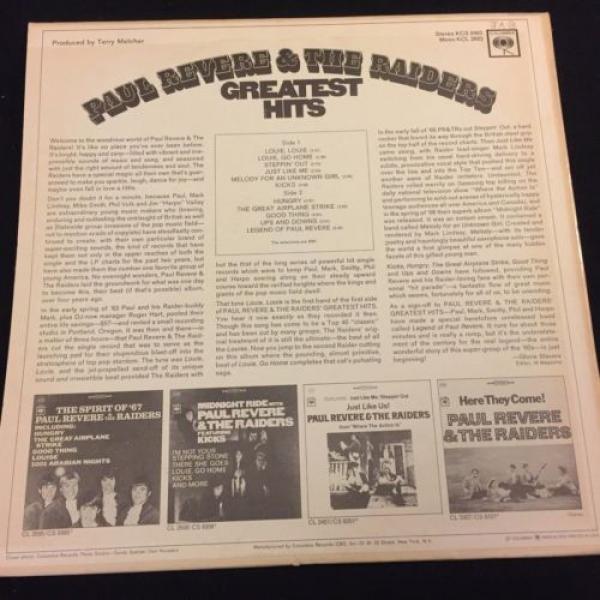 Paul Revere &amp; the Raiders Greatest Hits Mono Original with Booklet 1967 Garage #2 image