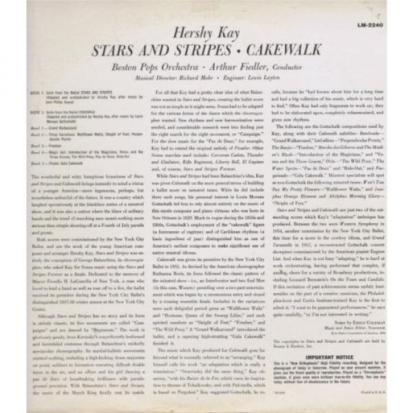 HERSHY KAY STARS and STRIPES CAKEWALK Vinyl LP 33 Classical Album EX Mono 1958 #2 image