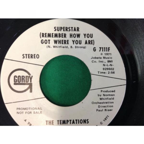 The Temptations Superstar 7&#034; 45RPM Record Single PROMO Mono/Stereo Piranha #3 image