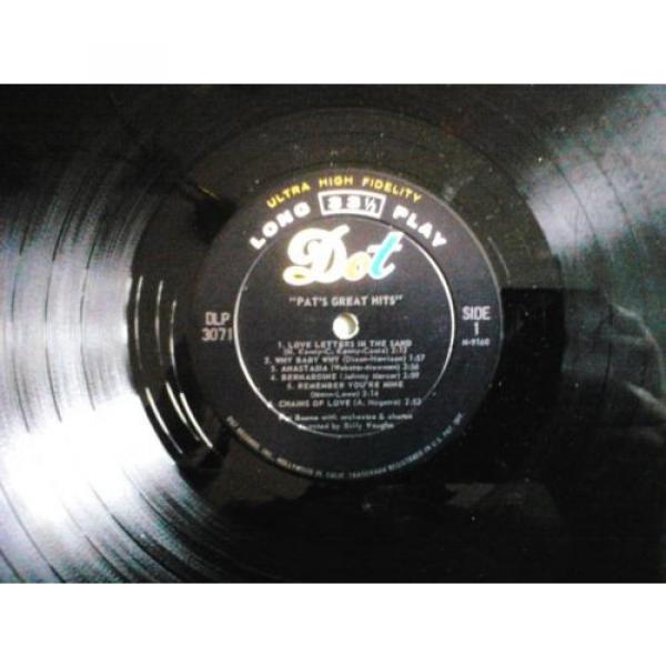 PAT BOONE PAT&#039;S GREAT HITS VINYL LP 1957 DOT RECORDS DLP-3071, MONO EX #3 image