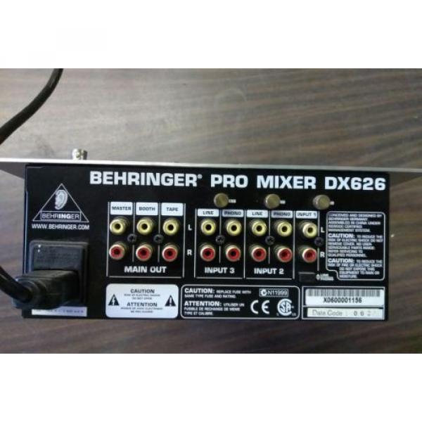 Behringer DX626 Professional 3 Channel DJ Mixer w/ BPM counter Phono Preamp EQ #4 image