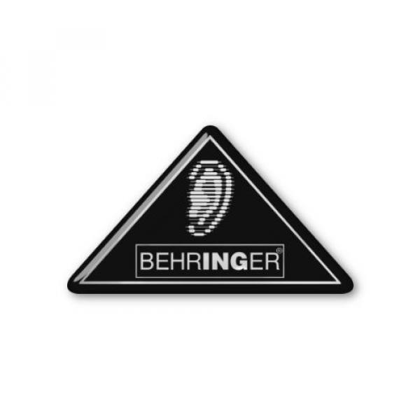 Behringer Triangular Black 1.25&#034;x1x1&#034; Chrome Domed Case Badge / Sticker Logo #1 image