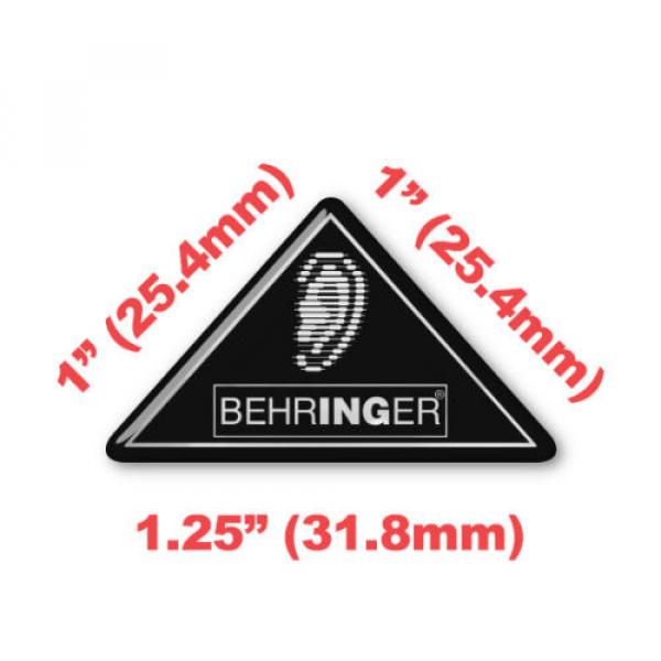 Behringer Triangular Black 1.25&#034;x1x1&#034; Chrome Domed Case Badge / Sticker Logo #2 image