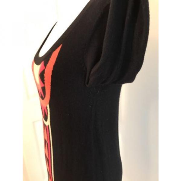 H&amp;M Tribal Aztec Geometric Radial Print Knit Sweater Tunic Mini Dress Black XS #3 image
