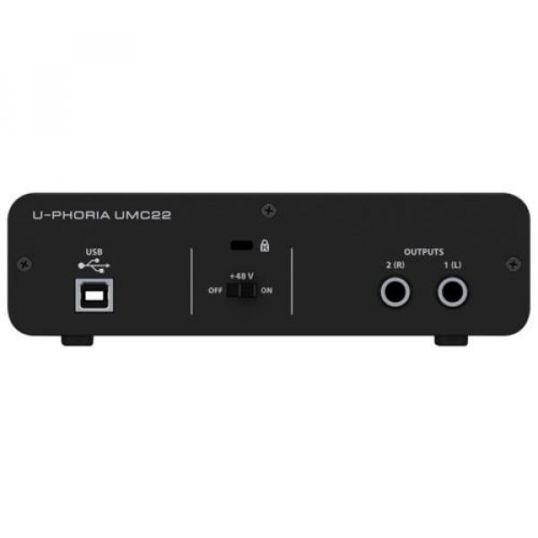 BEHRINGER U-PHORIA UMC22 2x2 USB audio interface for recording microphones #2 image