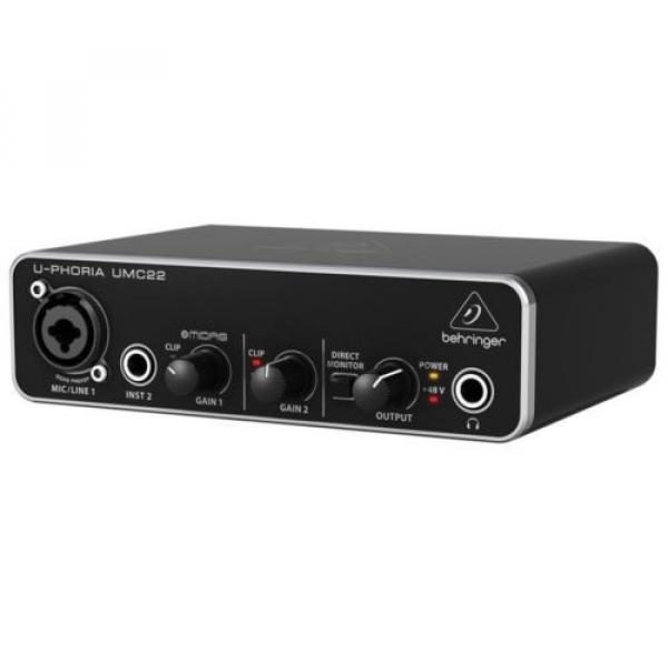 BEHRINGER U-PHORIA UMC22 2x2 USB audio interface for recording microphones #3 image