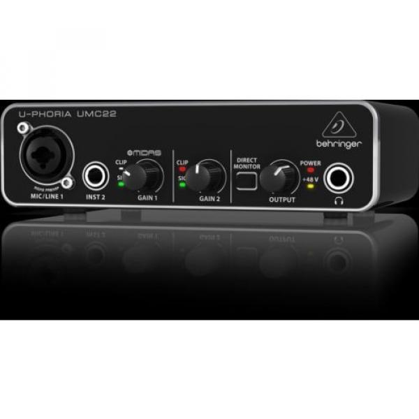 BEHRINGER U-PHORIA UMC22 2x2 USB audio interface for recording microphones #4 image