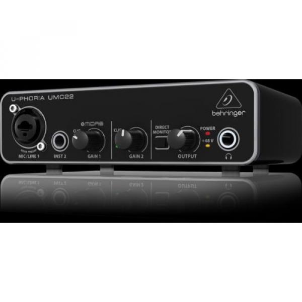 BEHRINGER U-PHORIA UMC22 2x2 USB audio interface for recording microphones #7 image