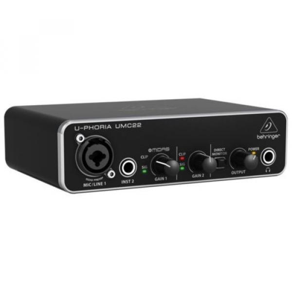BEHRINGER U-PHORIA UMC22 2x2 USB audio interface for recording microphones #8 image