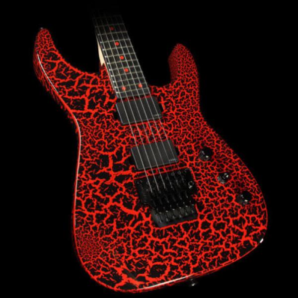 Charvel Custom Select Dinky Electric Guitar Black Red Crackle #1 image