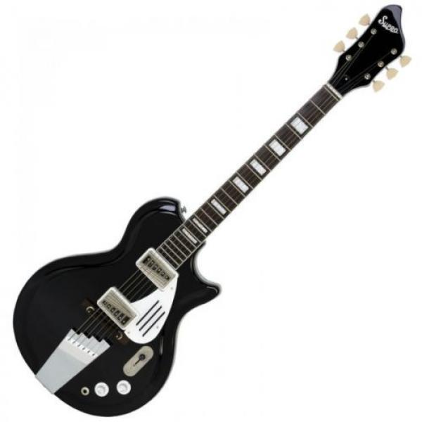 Supro Black Holiday Electric Guitar ~ Jet Black ~ 1575JB ~ NEW #1 image