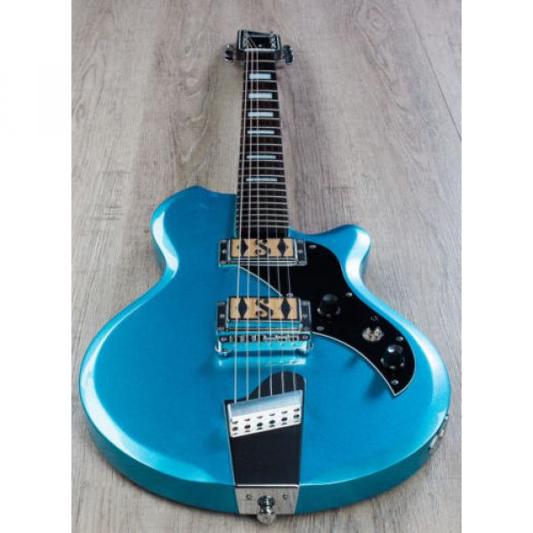 Supro Island Series Westbury Guitar, Ocean Blue Metallic, Rosewood Board #3 image