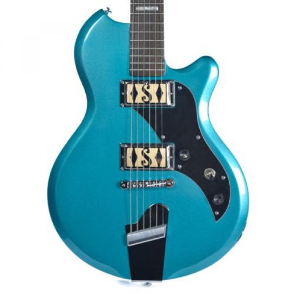 Supro Westbury 2020TM Electric Guitar Turquoise Metallic solid Dbl PU #1 image