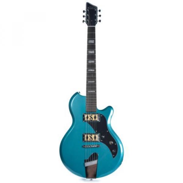 Supro Westbury 2020TM Electric Guitar Turquoise Metallic solid Dbl PU #3 image