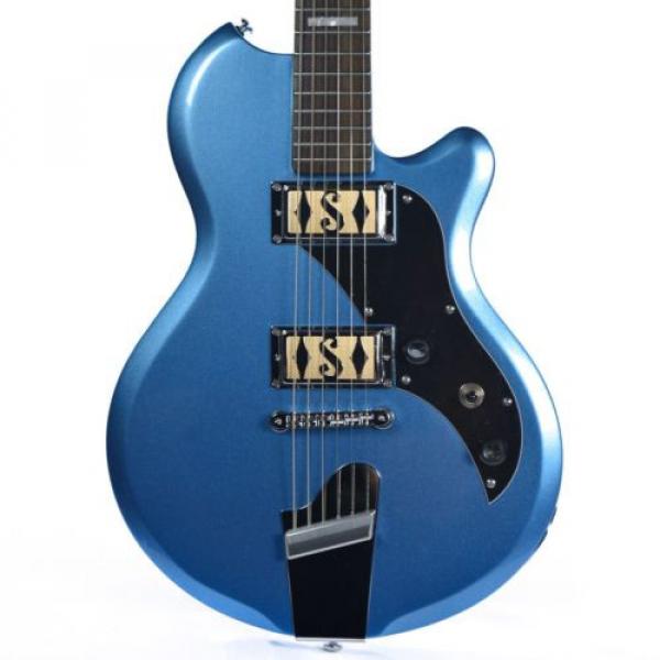 Supro Westbury 2020BM Electric Guitar Ocean Blue Metallic solid Dbl PU #1 image