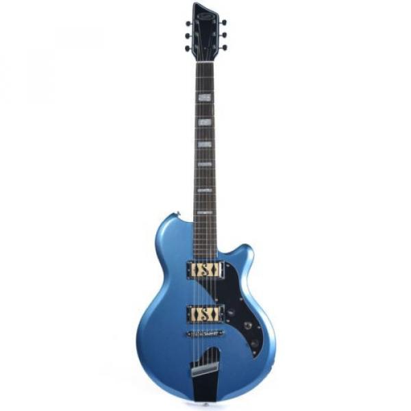 Supro Westbury 2020BM Electric Guitar Ocean Blue Metallic solid Dbl PU #2 image