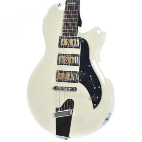 Supro Hampton  2030AW Electric Guitar Antique White solid triple PU #1 image