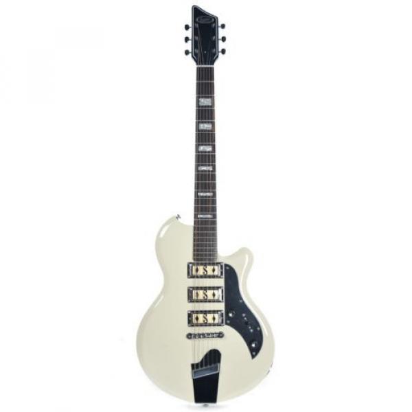 Supro Hampton  2030AW Electric Guitar Antique White solid triple PU #2 image
