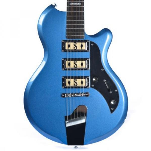 Supro Hampton 2030BM Electric Guitar Ocean Blue Metallic solid triple PU #1 image