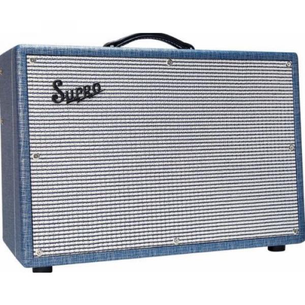 Supro 1624T Dual-Tone 2CH 24W 1x12 Tube Guitar Combo Amp Blue Rhino Hide #32783 #1 image