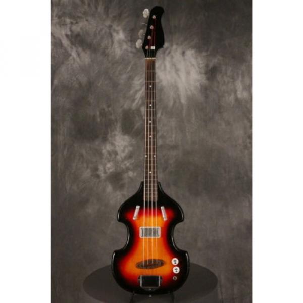 RARE 1965 SUPRO Violin shaped solid body BASS Sunburst LONG SCALE!!! #2 image