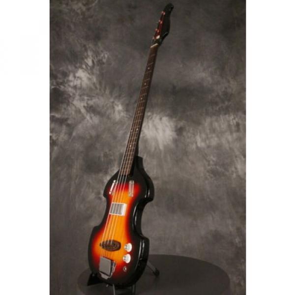 RARE 1965 SUPRO Violin shaped solid body BASS Sunburst LONG SCALE!!! #4 image