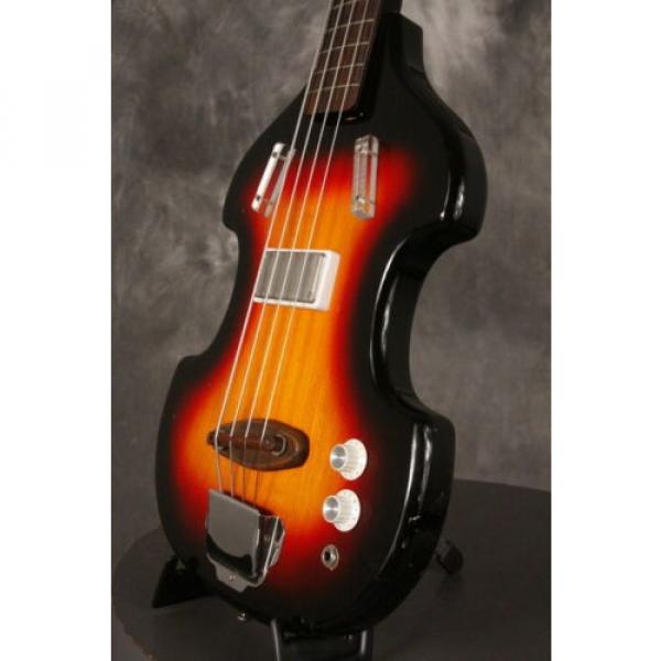 RARE 1965 SUPRO Violin shaped solid body BASS Sunburst LONG SCALE!!! #5 image