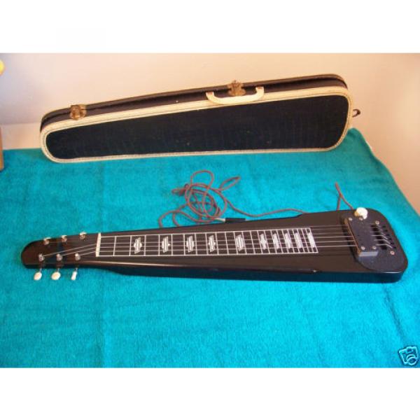 1956 Supro Valco made Lap steel guitar 6 string w/case Rare Black color VGC #1 image