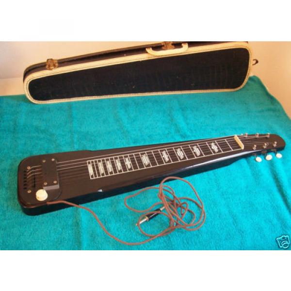 1956 Supro Valco made Lap steel guitar 6 string w/case Rare Black color VGC #2 image