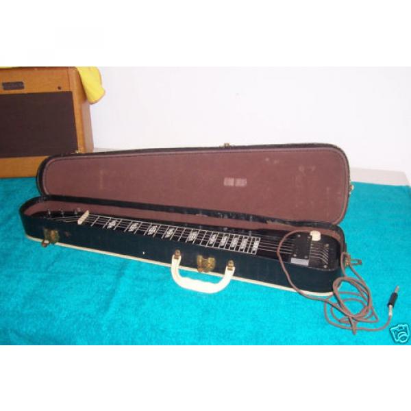 1956 Supro Valco made Lap steel guitar 6 string w/case Rare Black color VGC #3 image